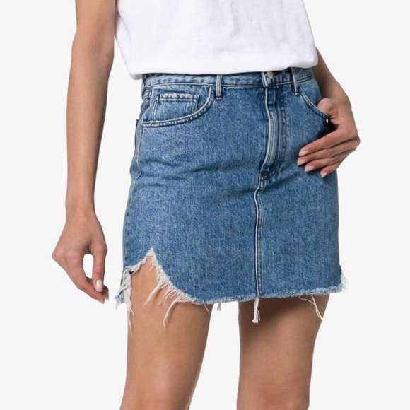3x1 Celine distressed denim mini skirt 26 - Picture 2 of 15